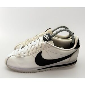 Nike Women's Classic Cortez 807471-101 Black White Leather Shoe Size 8.5 Sneaker
